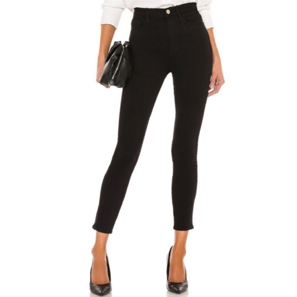 FRAME | Ali High Rise Cigarette Skinny Jeans in Black (Size 31) - Picture 2 of 10